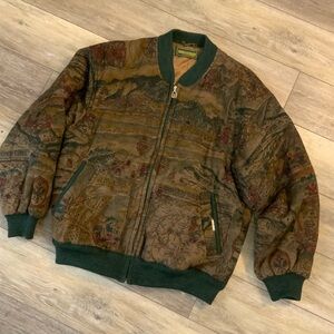 Vintage Map Print Bomber Jacket. Austria size 46.